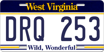 WV license plate DRQ253