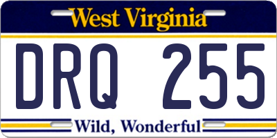 WV license plate DRQ255