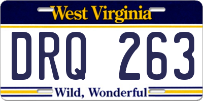 WV license plate DRQ263