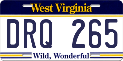WV license plate DRQ265