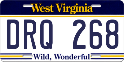 WV license plate DRQ268