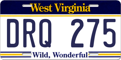 WV license plate DRQ275