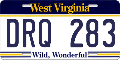 WV license plate DRQ283