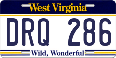 WV license plate DRQ286