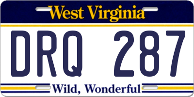 WV license plate DRQ287