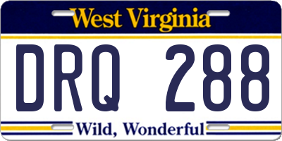 WV license plate DRQ288