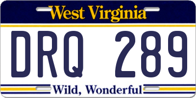 WV license plate DRQ289