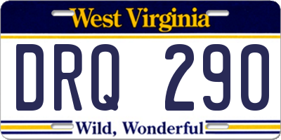 WV license plate DRQ290