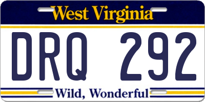 WV license plate DRQ292