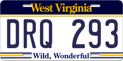 WV license plate DRQ293