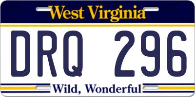WV license plate DRQ296