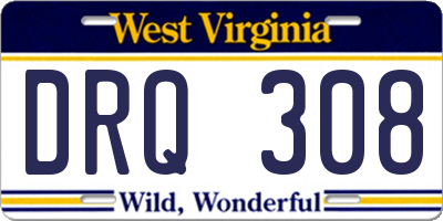 WV license plate DRQ308
