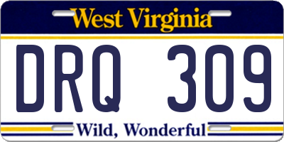 WV license plate DRQ309