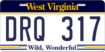 WV license plate DRQ317