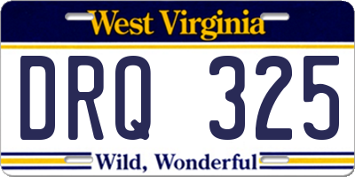 WV license plate DRQ325