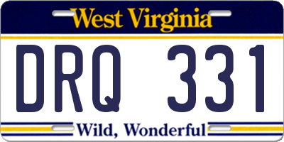 WV license plate DRQ331