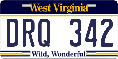 WV license plate DRQ342