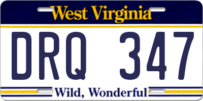 WV license plate DRQ347