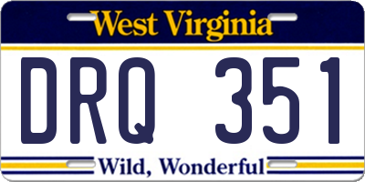 WV license plate DRQ351