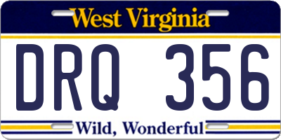WV license plate DRQ356