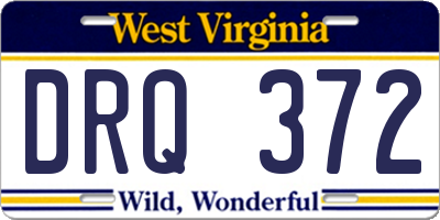 WV license plate DRQ372