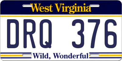 WV license plate DRQ376