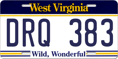 WV license plate DRQ383