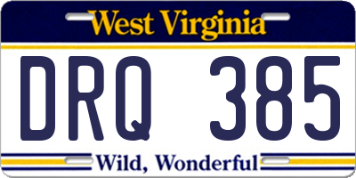 WV license plate DRQ385