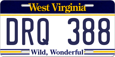 WV license plate DRQ388