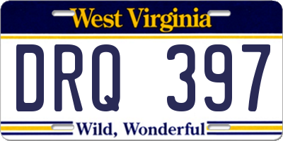 WV license plate DRQ397