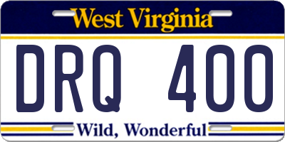 WV license plate DRQ400