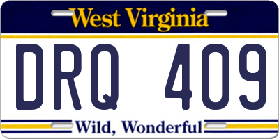 WV license plate DRQ409