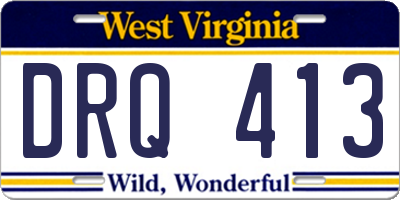 WV license plate DRQ413