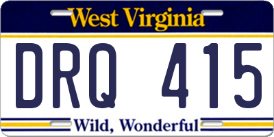 WV license plate DRQ415