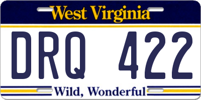 WV license plate DRQ422