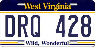 WV license plate DRQ428