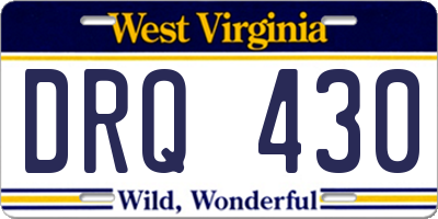 WV license plate DRQ430