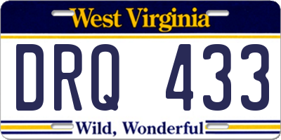 WV license plate DRQ433