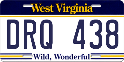 WV license plate DRQ438