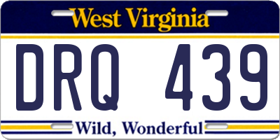 WV license plate DRQ439