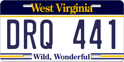 WV license plate DRQ441