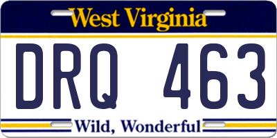 WV license plate DRQ463