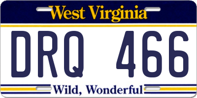 WV license plate DRQ466