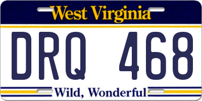 WV license plate DRQ468