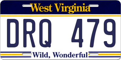 WV license plate DRQ479