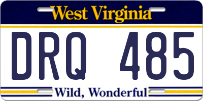 WV license plate DRQ485