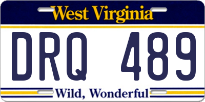 WV license plate DRQ489