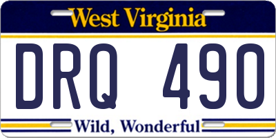 WV license plate DRQ490