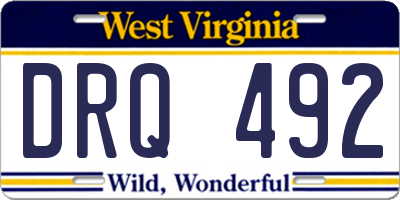 WV license plate DRQ492
