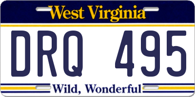 WV license plate DRQ495